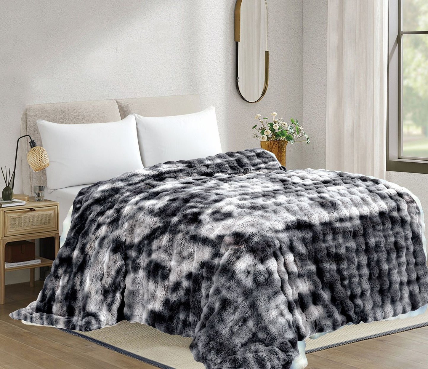 Cobija Piel de Conejo Ovejera King