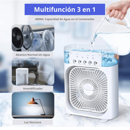 Ventilador Humidificador Portátil 3 en 1